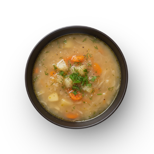 Zupa z białej kapusty z pomidorami