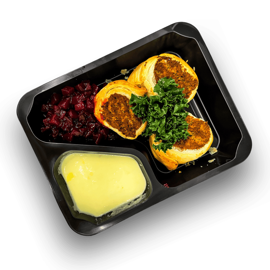 Roladki z ciasta francuskiego z wieprzowiną