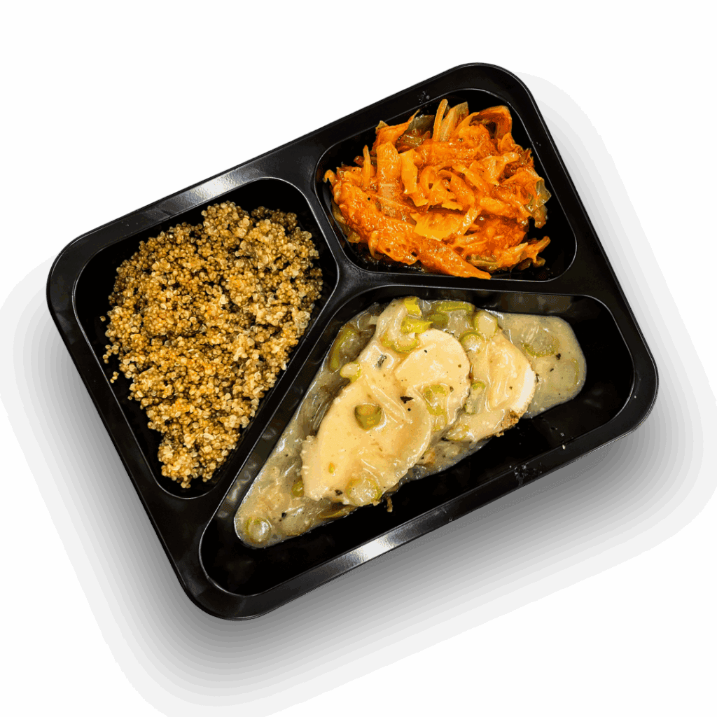 Szynka sous vide w sosie szparagowym